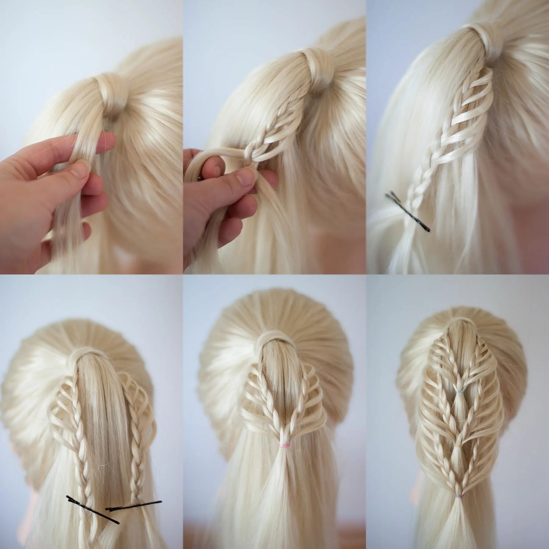 Пошаговая инструкция косы фото Braided Ponytails Милые женские прически, Укладка длинных волос, Плетеный хвост