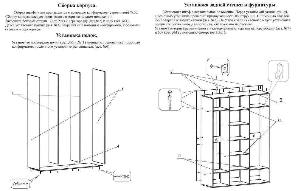 Пошаговая инструкция по сборке шкафа купе Двери для шкафа купе своими руками, инструкция с рекомендациями