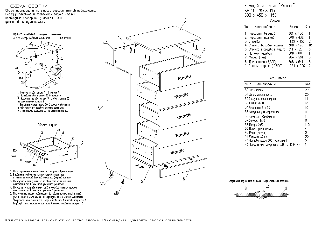 Пошаговая инструкция сборки комода Схема сборки комода 5 ящиков - Гранд Проект Декор.ру