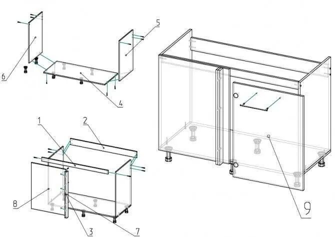 Пошаговая инструкция сборки угловой кухни Кухонная мебель своими руками: рекомендации по проектированию, сборке и реставра