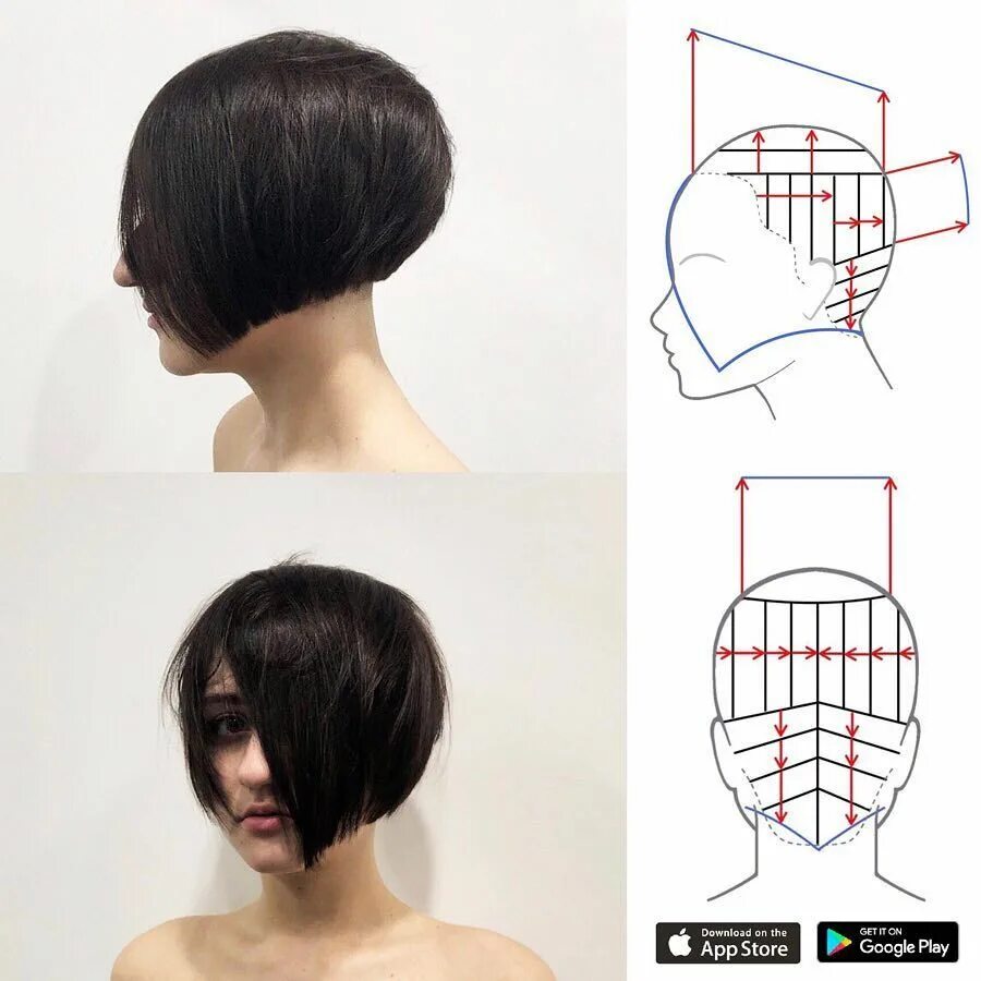 Пошаговая стрижка боб каре Hairdressing Head Sheets on Instagram: "Hair by @vladislava_babich ❤ ☝ ️Diagrams 