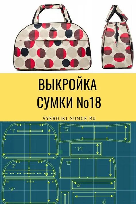 Пошаговая выкройка дорожной сумки Идеи на тему "Текстильные сумки" (620) в 2021 г сумки, сумочка, выкройки сумок