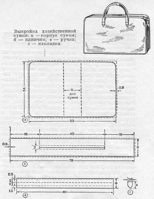 technical drawing of a bag Выкройки сумок, Уроки шитья сумок, Выкройка сумки