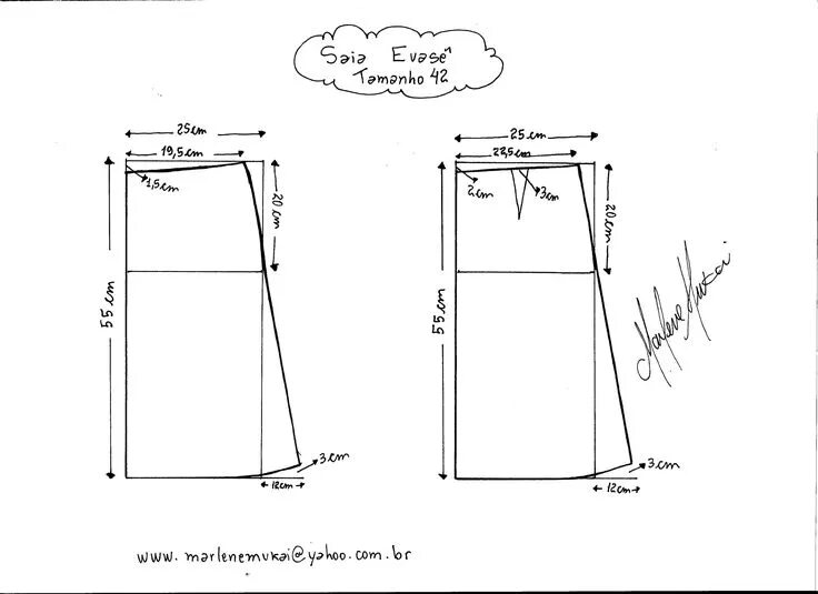 Пошаговая выкройка юбки Saia Evasê Blouse pattern sewing, Skirt patterns sewing, Pencil skirt pattern