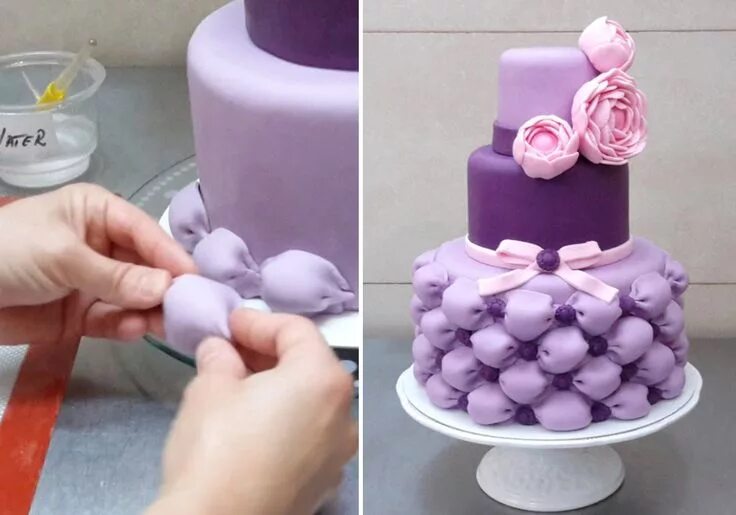 Пошагово фото делать торт The first time I saw a cake with fondant billowing I was amazed, intrigued and k