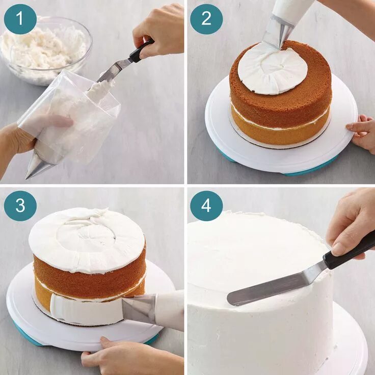 Пошагово фото делать торт How to Ice a Cake with Tip #789 Easy cake decorating, Creative cake decorating, 