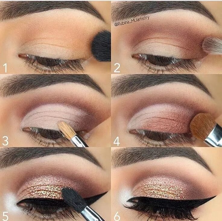 Пошагово как накрасить глаза тенями Whaat? That is so easy, definitely going to try this! :) Gold eye makeup, Rose g