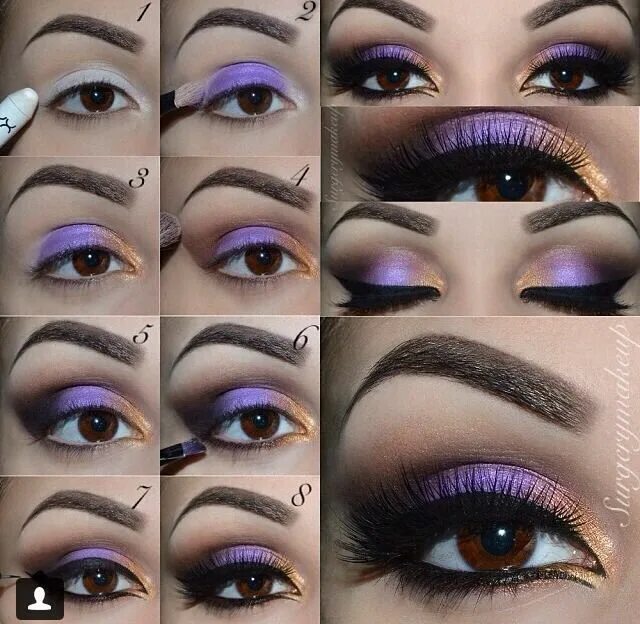 Пошаговое фото глаза Wow Eye make Purple eye makeup, Smokey eye makeup, Eye makeup art