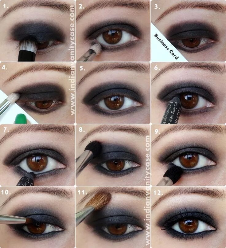 Пошаговое фото глаза Top 10 Colors For Brown Eyes Makeup Smokey eye makeup tutorial, Smokey eye tutor