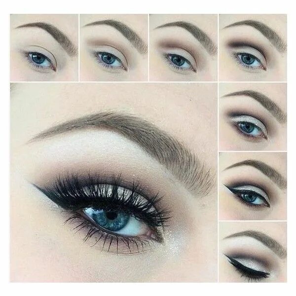 Пошаговое фото макияжа для голубых глаз How To Apply Eye Makeup For Blue Green Eyes - Makeup Vidalondon ❤ liked on Polyv