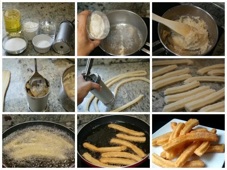 Пошаговое фото приготовление блюд Churros caseros. Receta fácil - Anna Recetas Fáciles Receta Recetas medievales, 