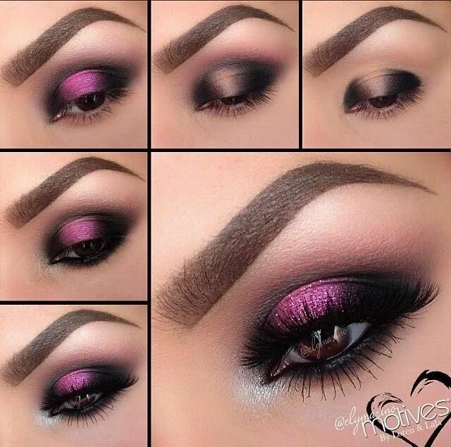 Пошаговое фото вечернего макияжа глаз Best Purple Eye Makeup Trends!!! Purple eye makeup, Makeup, Eye makeup art