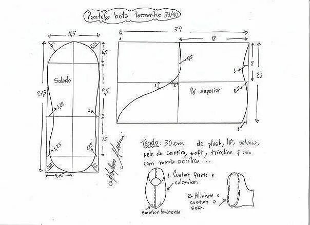Пошаговое выкройка 6226115_WWqal70sn8o5 (604x439, 42Kb) Sapatos de feltro, Pantufas, Padrão de cost