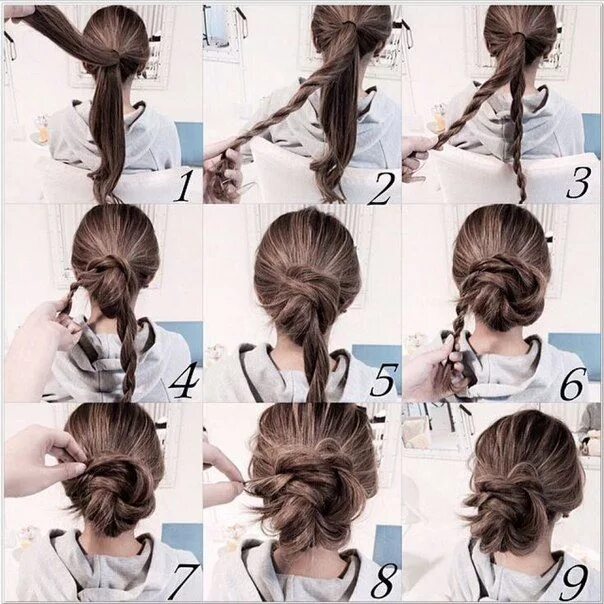 Пошаговые фото причесок Красивые прически. Прически пошагово. Идеи Hair arrange, Natural hair bun styles