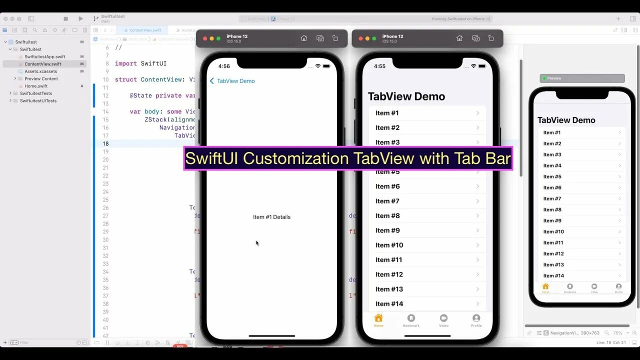 Пошаговые фото видео инструкции SwiftUI Customization TabView with Tab Bar - YouTube