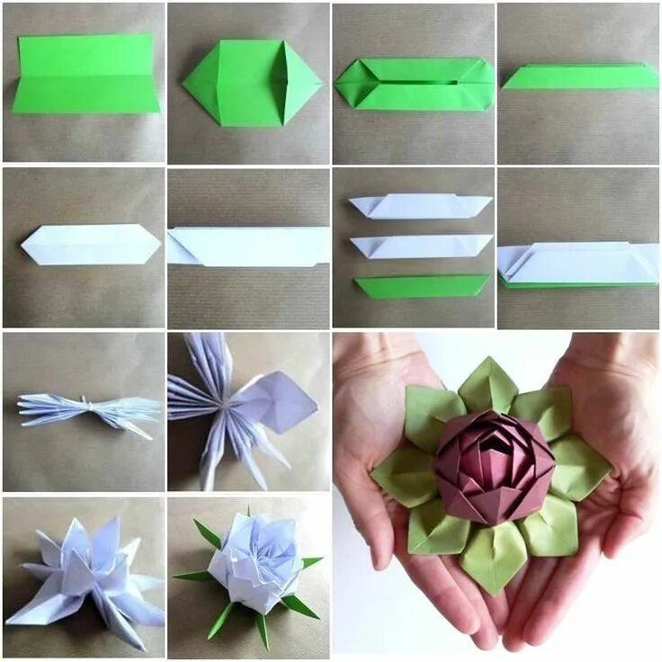 Пошаговые фото видео инструкции fiore di loto origami Origami lotus flower, Origami flowers instructions, Origam