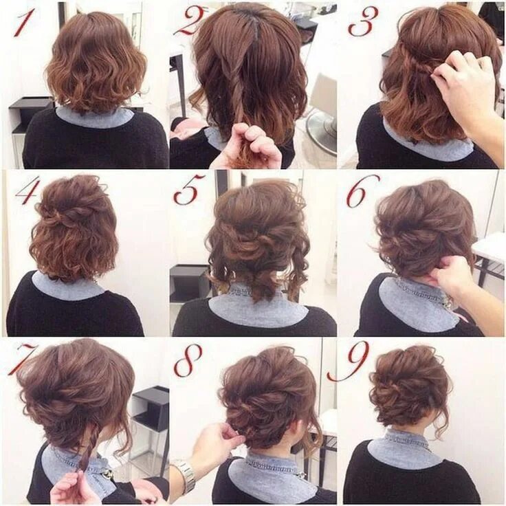 Пошаговые инструкции причесок на коротких волосах hairstyles.haircut.hair on Somegram * Posts, Videos in 2024 Short hair up, Short