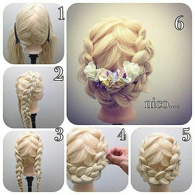 Пошаговые прически косички фото Pin by Nicola Krendler on updos Braided crown hairstyles, Crown hairstyles, Simp