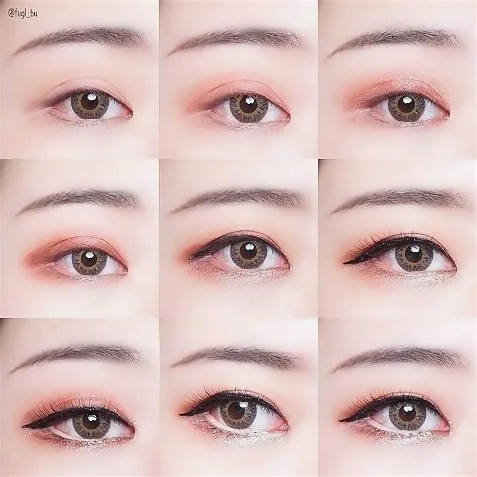 Пошаговый корейский макияж 25 ideas de Korean makeup maquillaje de ojos asiáticos, maquillaje de ojos corea