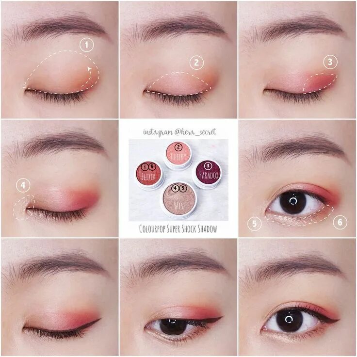 Пошаговый корейский макияж Finding Eye Shadow Tutorials To Revamp Your Look in 2020 Asian eye makeup, Peach