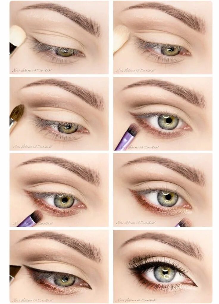 Пошаговый легкий макияж глаз #Makeup Pinterest makeup, Eye makeup, Eye makeup tutorial