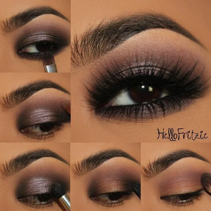 Пошаговый макияж для карих Pin by Nadihkoko on Make-up tutorial Makeup, Eye makeup, Lipstick