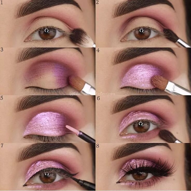 Пошаговый макияж для начинающих Pin on Eyeshadow Looks Eye makeup, Eyeshadow tutorial for beginners, Pink eye ma