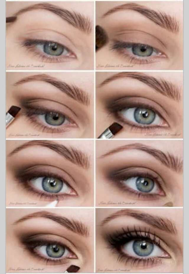 Пошаговый макияж для нависшего века вечерний Smokey eye Smokey eye makeup tutorial, Brown eye makeup tutorial, Makeup for bro