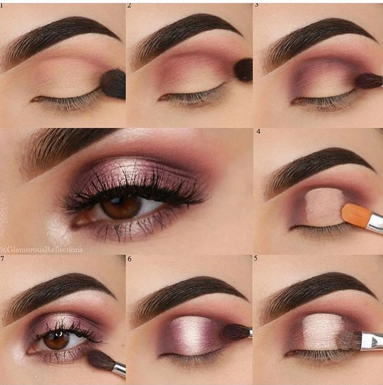 Пошаговый макияж фото инструкция Dramatic eyes makeup steps Matte eye makeup, Applying eye makeup, Rose gold eye 