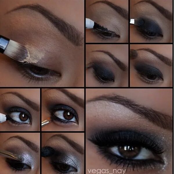 Пошаговый макияж глаз фото Black Smokey #smokey #fall #fallmakeup #makeup Makeup, Smokey eye makeup, Smokey