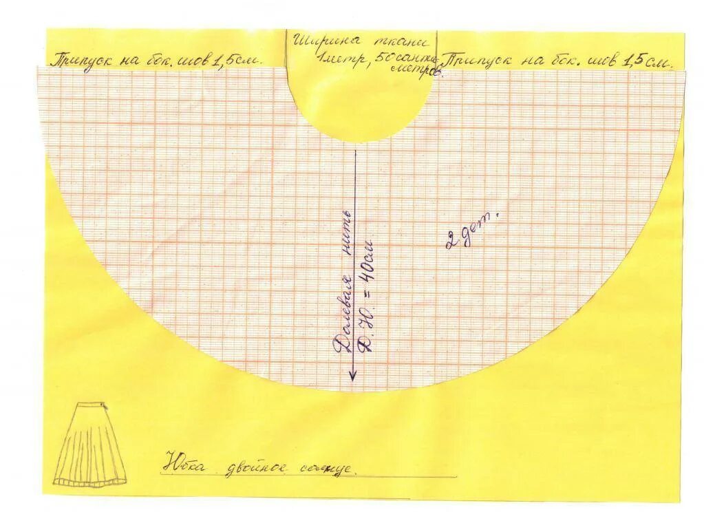 Пошить цыганскую юбку своими руками выкройки Выкройка юбки двойное солнце