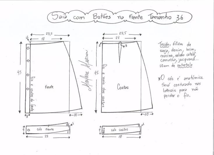 Пошить юбку выкройка Выкройка юбки с застежкой спереди. Размеры евро 36-56 (Шитье и крой) - Журнал Вд