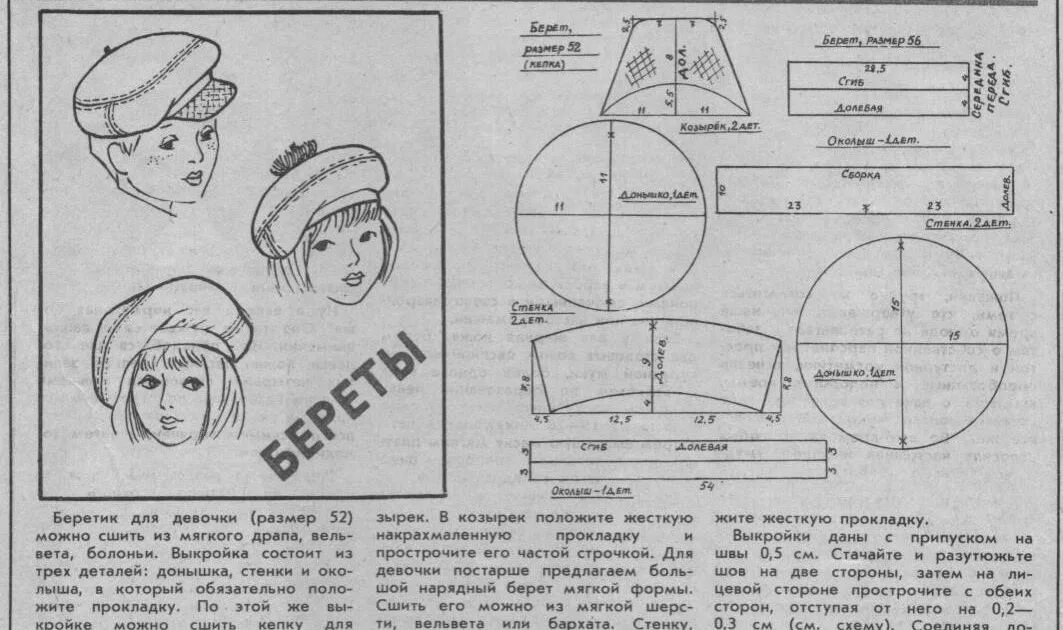 Пошив берета своими руками выкройки Как сделать берет ребенку
