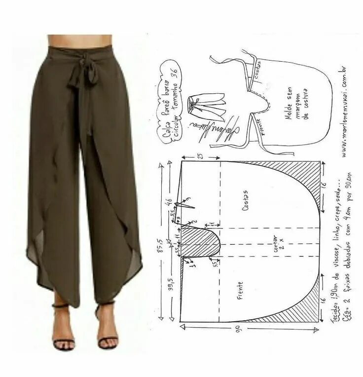 Пошив брюк без выкройки #palazzo #trousers #pattern #palazzotrouserspattern Trousers pattern, Fashion se