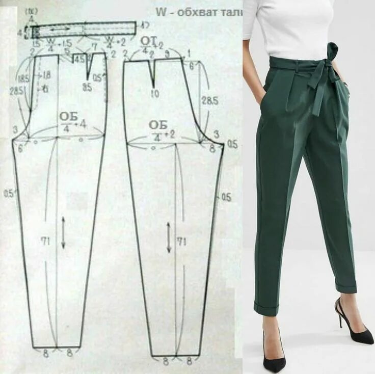 Пошив брюк без выкройки Pin by Massah.co on Sewing Sewing clothes women, Trousers pattern, Pants sewing 