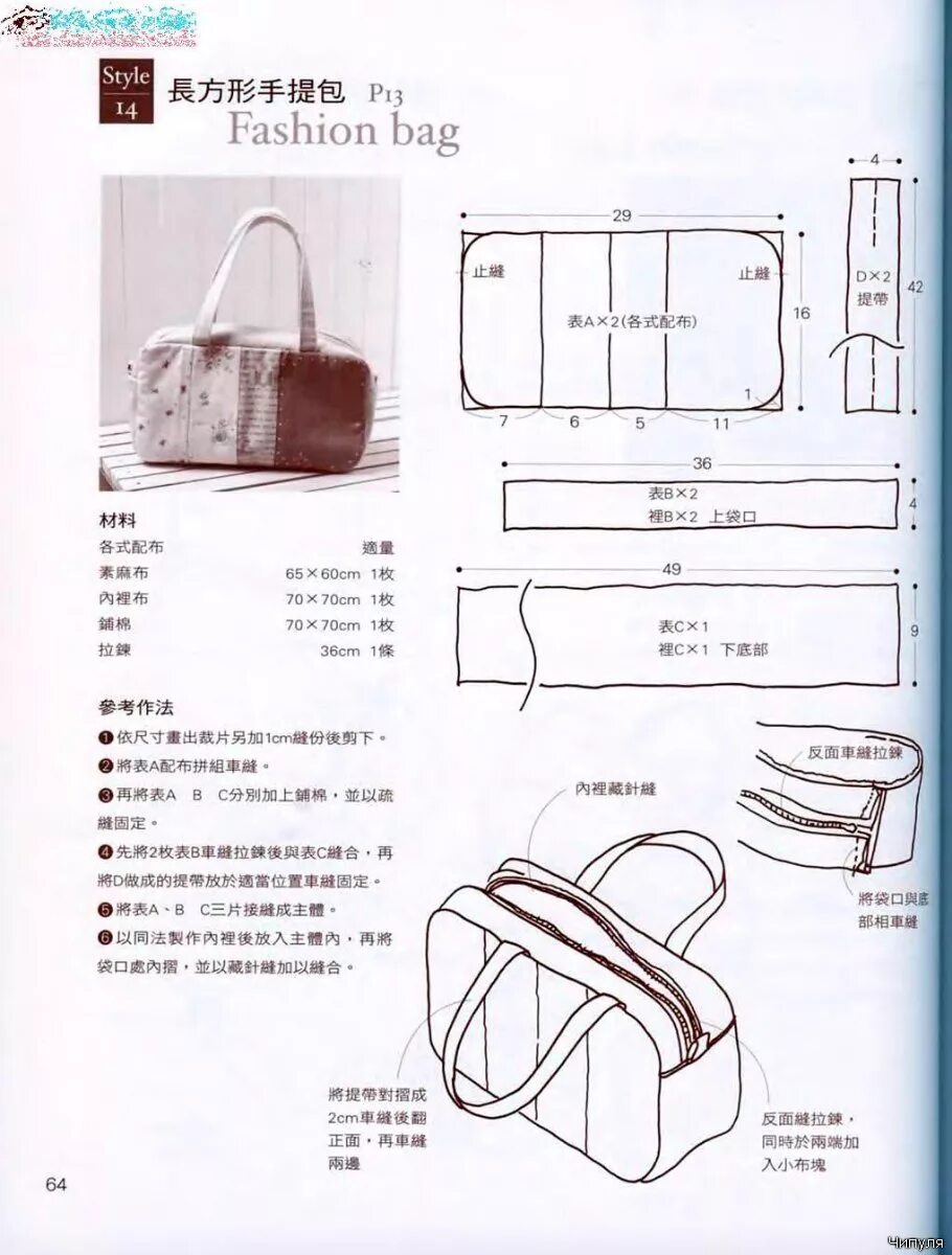 Пошив сумок из ткани выкройки Как сделать выкройку сумки