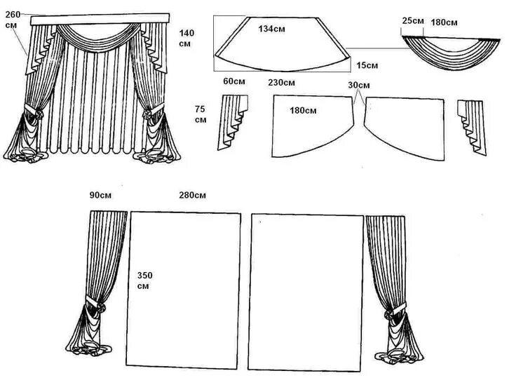 Пошив своими руками выкройки фото moldes Шторы, Ламбрекен, Дизайн
