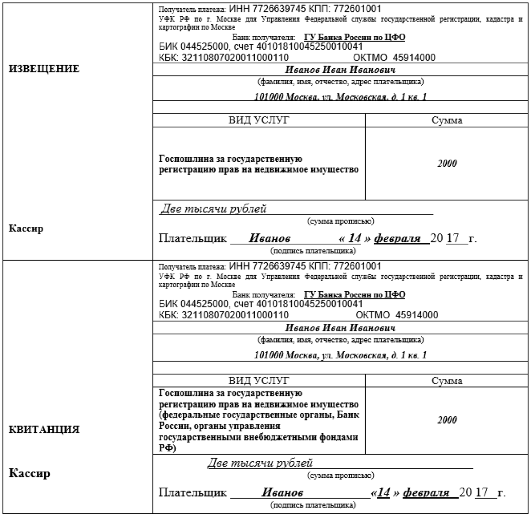 Пошлина за оформление квартиры в собственность Регистрация права собственности: размер и порядок оплаты госпошлины Юрист Знает