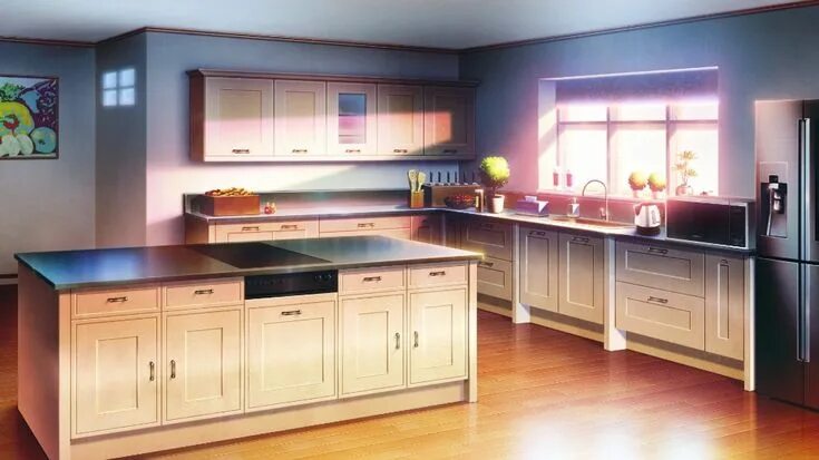 После кухни фото Kitchen Anime Art Wallpapers - Wallpaper Cave Kitchen background, Life kitchen, 