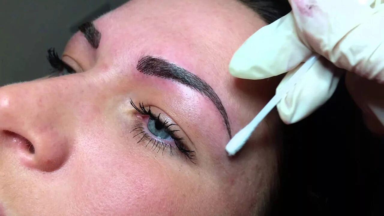 После перманентного макияжа чем обрабатывать Justina Permanent Makeup eyebrows hairstrokes nr2 - YouTube