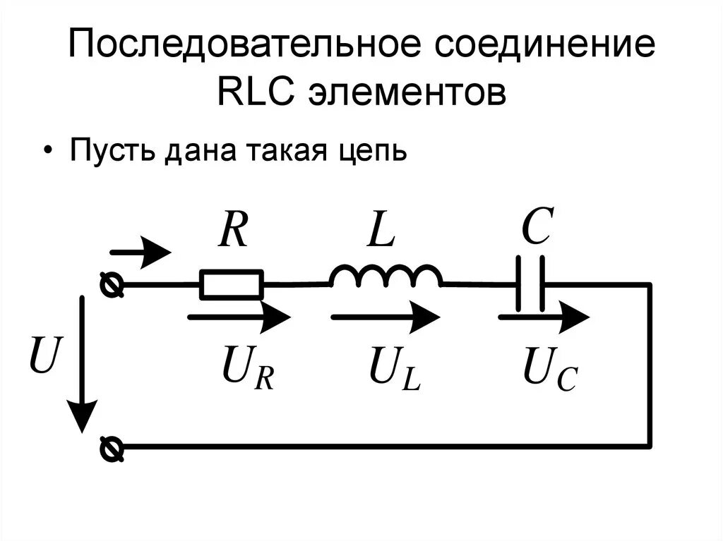 Последовательная электрическая схема Цепь с последовательным соединением r c