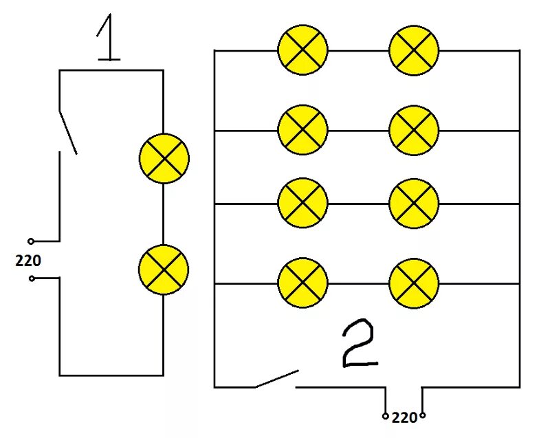 Последовательное и параллельное подключение лампочек 220 Ответы Mail.ru: последовательное подключение лампочек