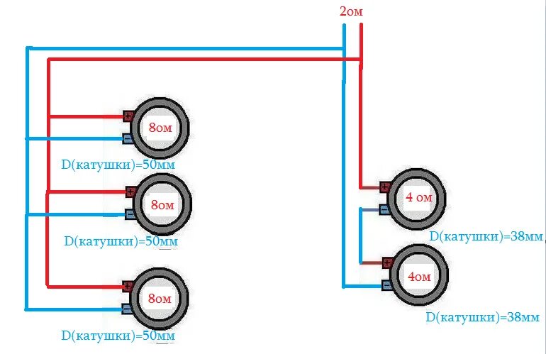 Последовательное подключение 4 динамиков Магнитола 4 ом колонки 2 ом можно ли их подключить - фото - АвтоМастер Инфо