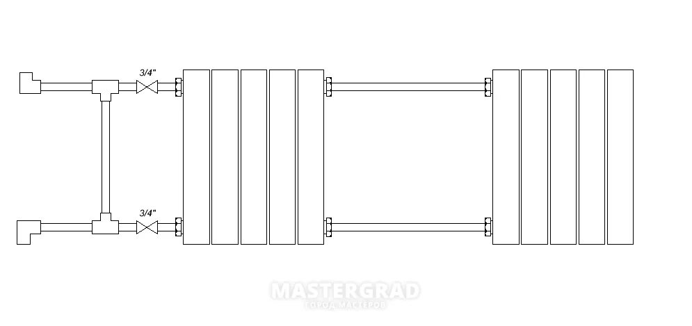 Последовательное подключение батарей отопления Как соединить батареи отопления: соединение секций батарей к трубам, пошаговое р
