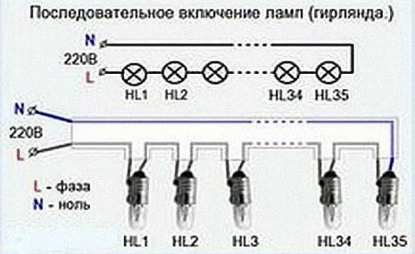 Последовательное подключение лампочек Подключение точечных светильников читать статью