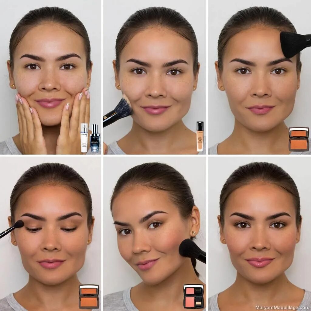 Последовательность макияжа на лицо пошагово для начинающих Tutorial Makeup hacks videos, Makeup tips, Makeup for moms