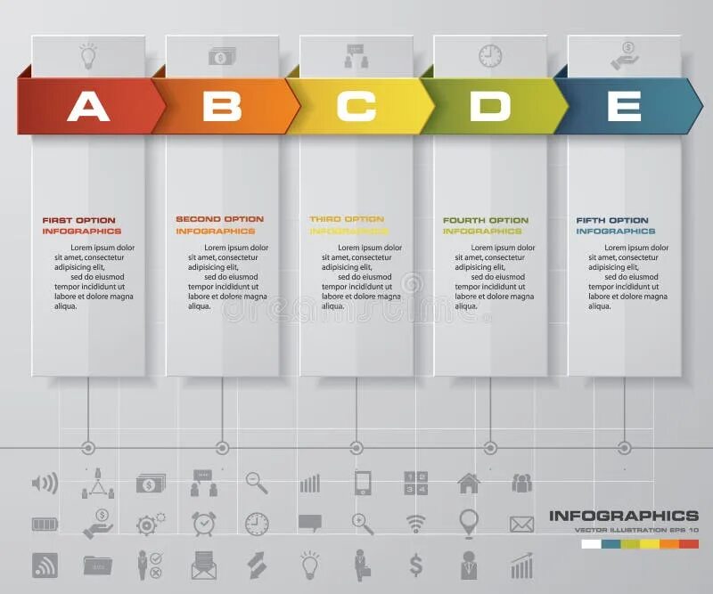 Последовательность оформления квартиры 5 Steps Timeline Infographic for Business Design. Stock Vector - Illustration of