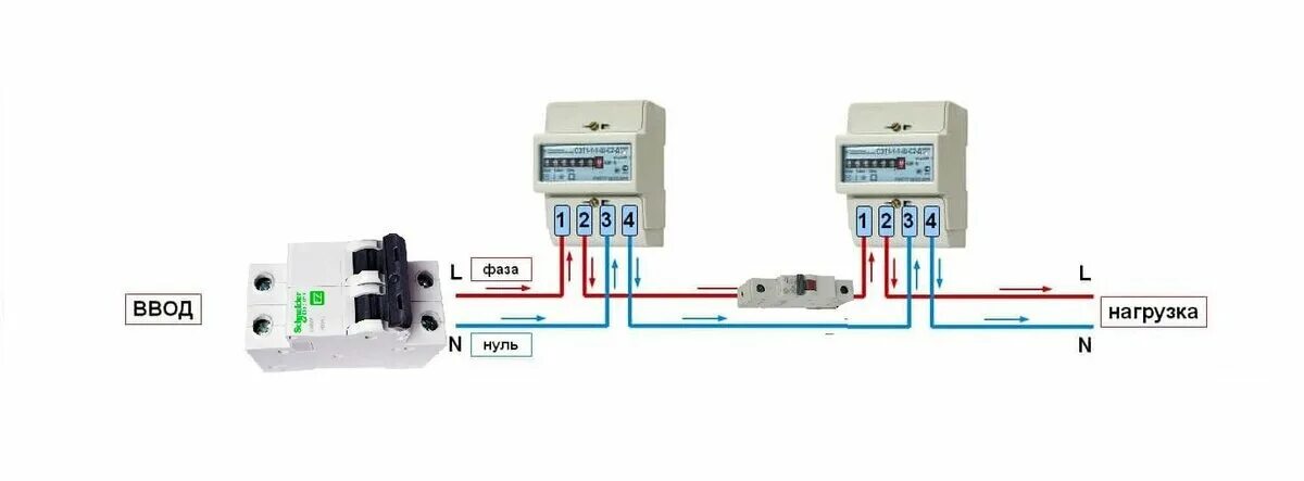 Последовательность подключения счетчиков Как правильно подключить вводной кабель к двум счетчикам? " - Яндекс Кью