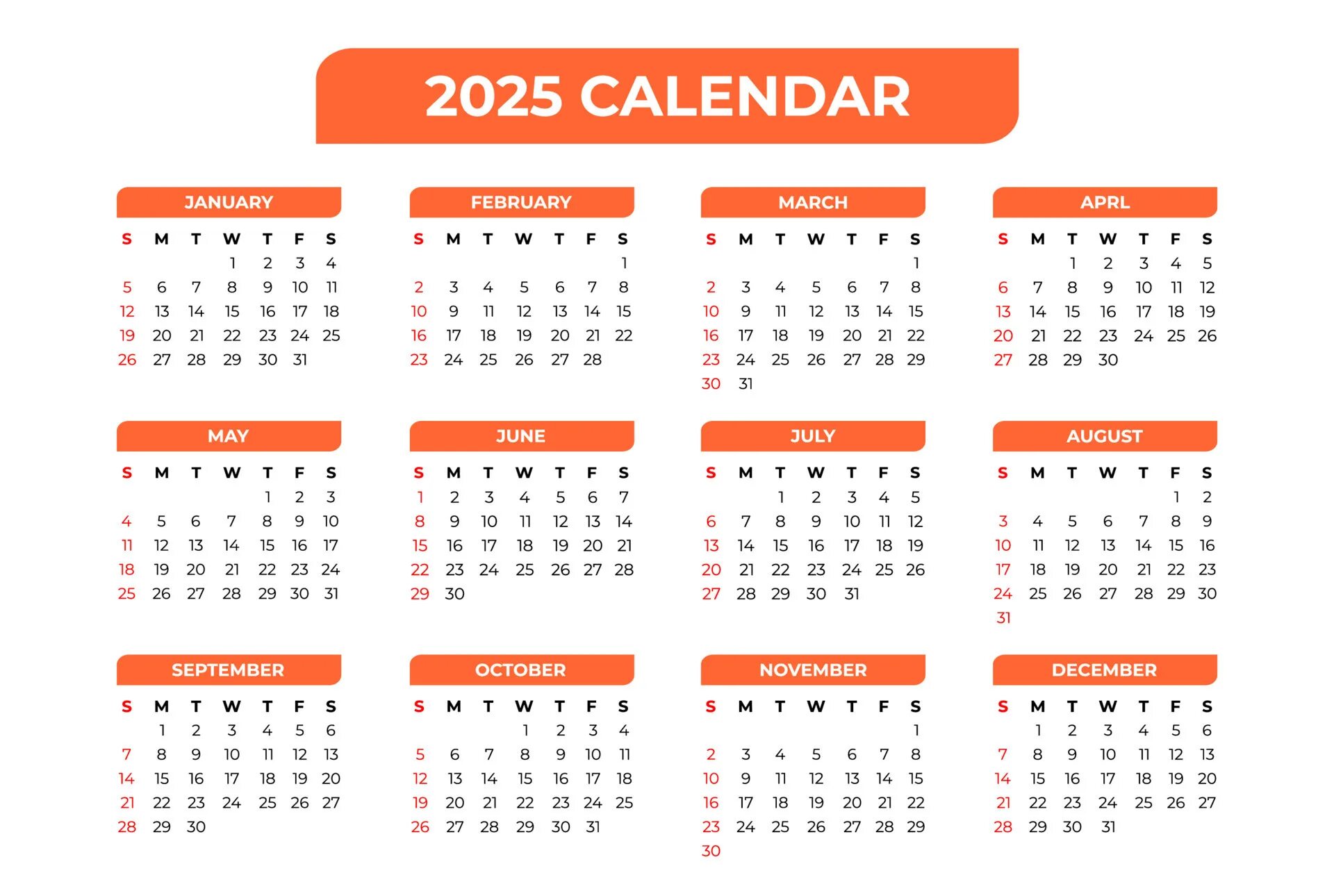 Посменный календарь на 2025 год 2025 Basic Calendar in White Background 23899764 Vector Art at Vecteezy