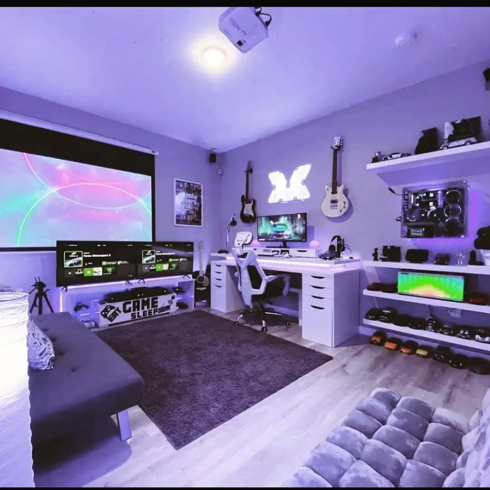 Посмотреть дизайн комнат gamer room - Google Search Game room decor, Small game rooms, Gamer room